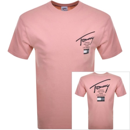 Product Image for Tommy Jeans Essential Logo T Shirt Pink