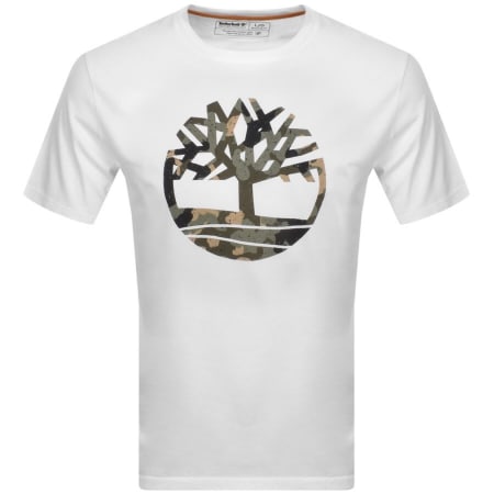 Product Image for Timberland Tree Camo Logo T Shirt White