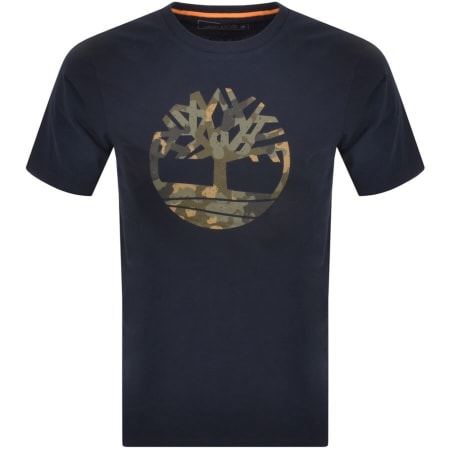 Product Image for Timberland Tree Camo Logo T Shirt Navy