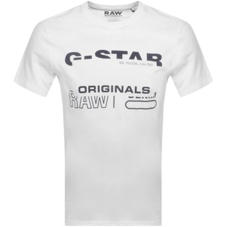 Product Image for G Star Raw Logo T Shirt White