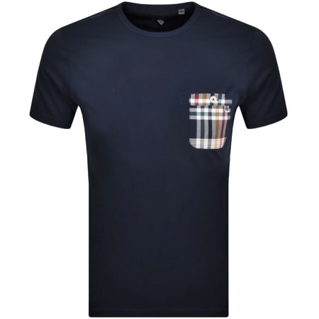 Product Image for Pretty Green Madras Pocket T Shirt Navy