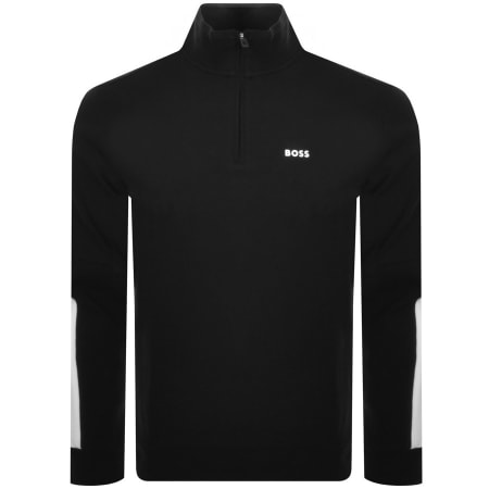 Product Image for BOSS Sweat 1 Half Zip Sweatshirt Black