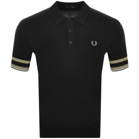 Product Image for Fred Perry Bold Cuff Knitted Polo T Shirt Black