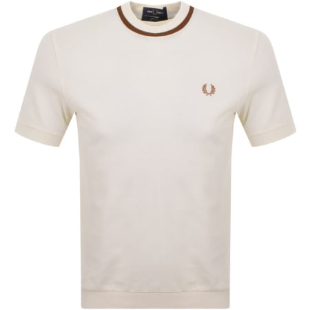 Product Image for Fred Perry Pique Logo T Shirt Cream