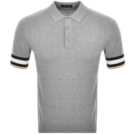 Product Image for Fred Perry Bold Cuff Knitted Polo T Shirt Grey
