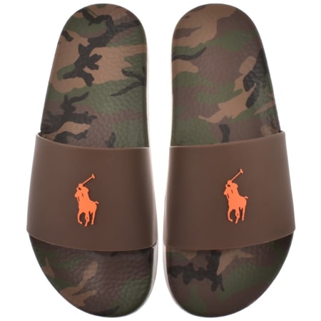 Product Image for Ralph Lauren Logo Sliders Brown