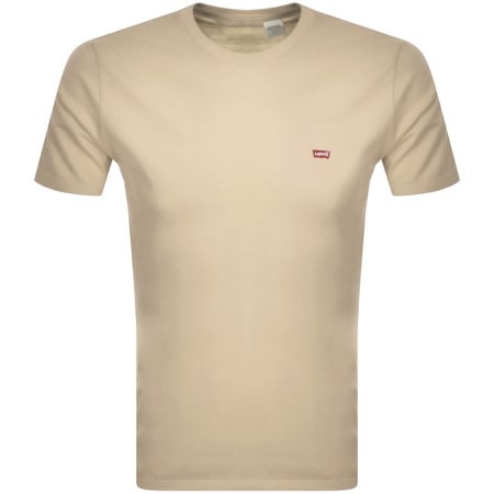 Product Image for Levis Original Crew Neck Logo T Shirt Khaki
