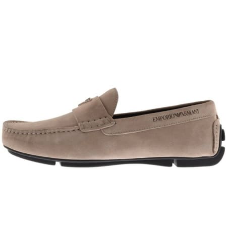 Product Image for Emporio Armani Suede Driver Shoes Brown
