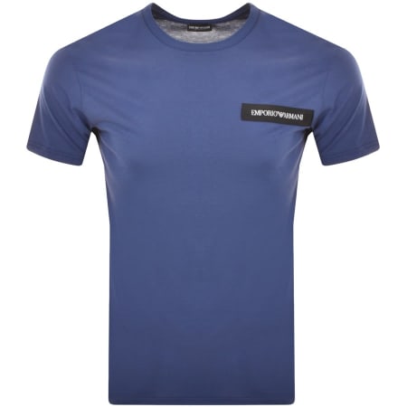 Product Image for Emporio Armani Crew Neck Logo T Shirt Blue