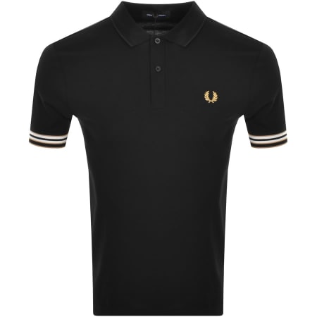 Product Image for Fred Perry Striped Cuff Polo T Shirt Black