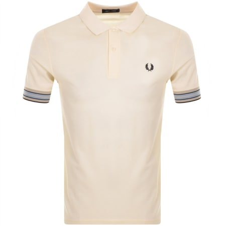 Product Image for Fred Perry Striped Cuff Polo T Shirt Cream