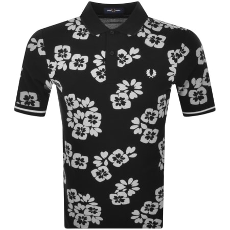 Product Image for Fred Perry Floral Polo T Shirt Black