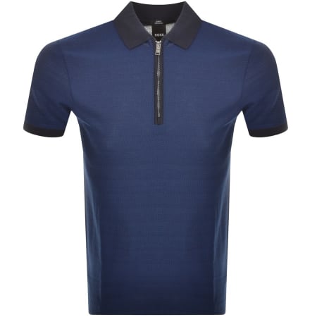 Product Image for BOSS Polston Short Sleeved Polo T Shirt Navy
