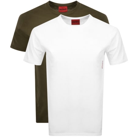 Product Image for HUGO Double Pack Crew Neck T Shirt Khaki