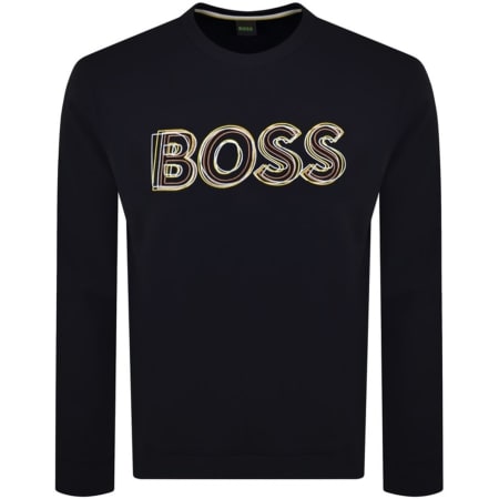 Product Image for BOSS Salbo 1 Crew Neck Sweatshirt Navy