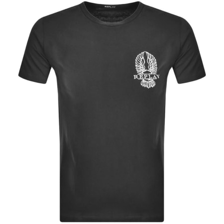 Product Image for Replay Logo Crew Neck T Shirt Grey