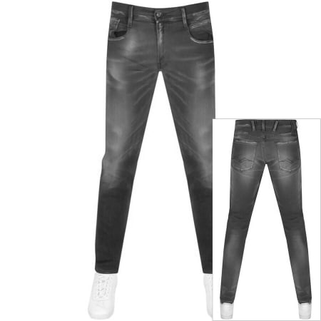 Product Image for Replay Anbass Hyperflex Mid Wash Jeans Grey