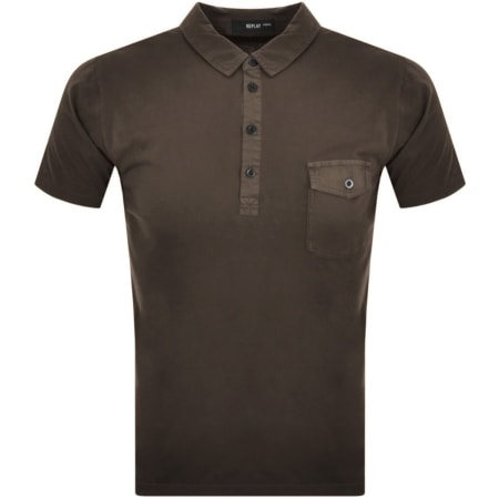 Product Image for Replay Short Sleeved Logo Polo T Shirt Khaki