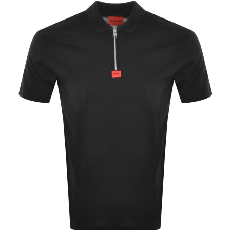 Product Image for HUGO Deresom 223 Zip Polo T Shirt Black