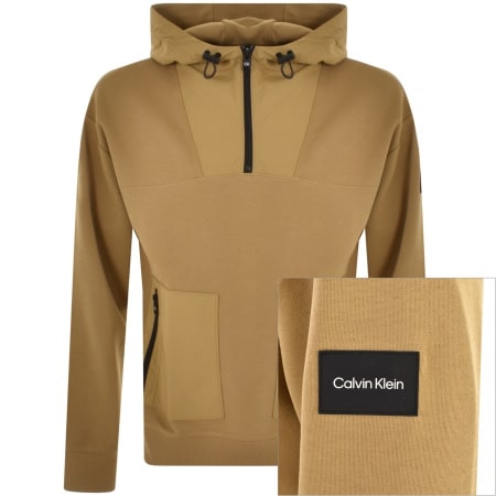 Product Image for Calvin Klein Tech Repreve Half Zip Hoody Brown