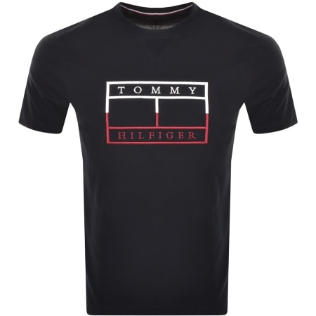 Product Image for Tommy Hilfiger Outline Flag T Shirt Navy