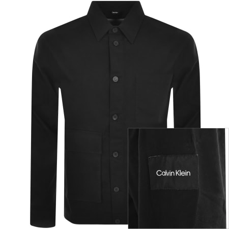 Product Image for Calvin Klein Long SleeveTwill Overshirt Black