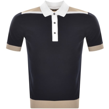 Product Image for BOSS Logo Knit Polo T Shirt Navy