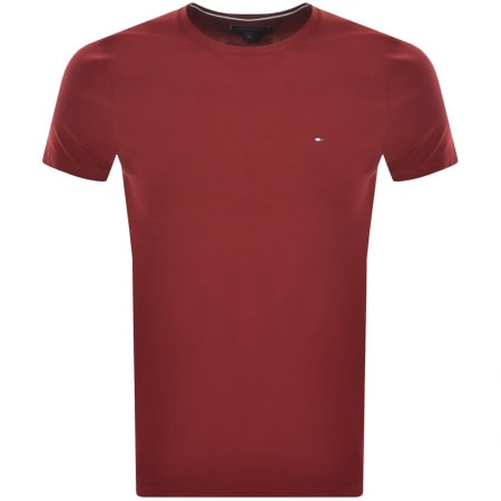 Product Image for Tommy Hilfiger Stretch Logo T Shirt Burgundy