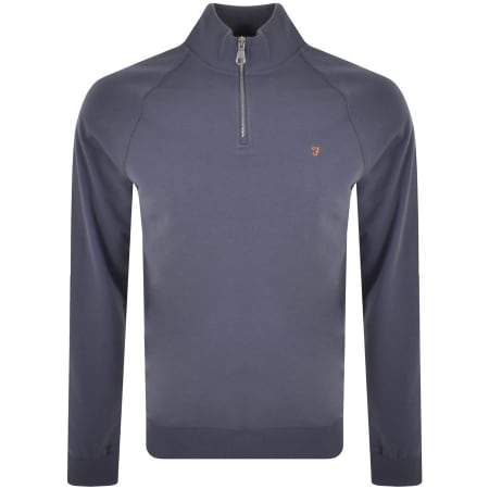 Product Image for Farah Vintage Jim Half Zip Sweatshirt Blue