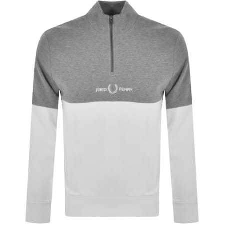 Product Image for Fred Perry Half Zip Sweatshirt Grey