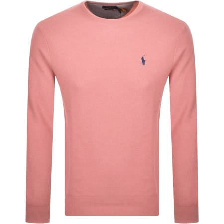 Product Image for Ralph Lauren Crew Neck Waffle Knit Jumper Pink