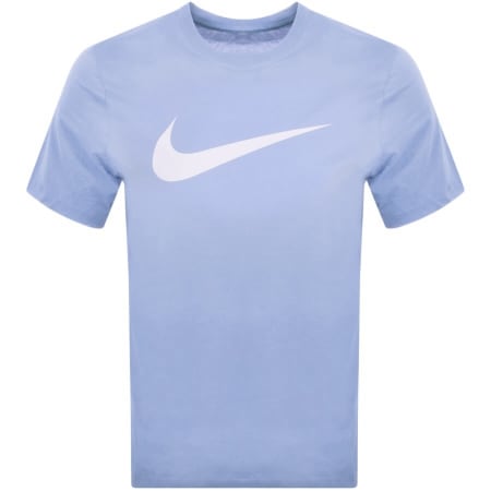 Product Image for Nike Crew Neck Icon Swoosh T Shirt Blue