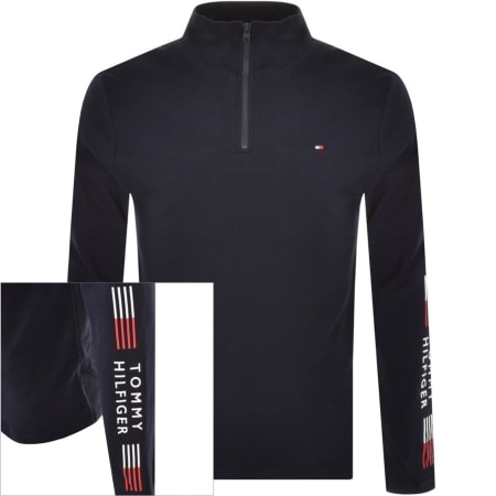Product Image for Tommy Hilfiger Logo Half Zip Track Top Navy
