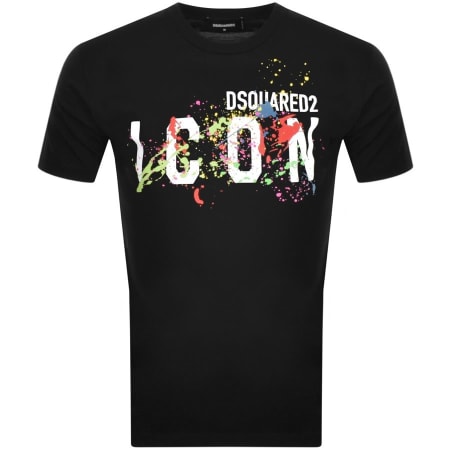 Product Image for DSQUARED2 Short Sleeved Splatter T Shirt Black