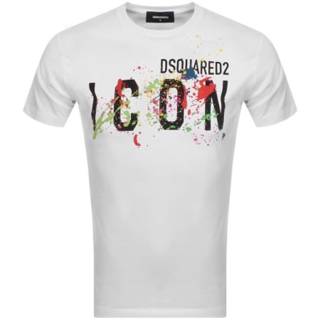 Product Image for DSQUARED2 Short Sleeved Splatter T Shirt White