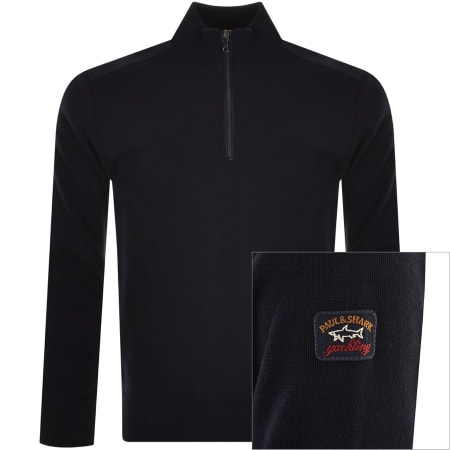 Product Image for Paul And Shark Half Zip Knitted Jumper Navy