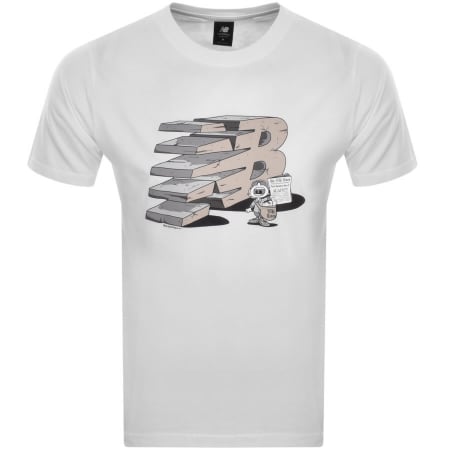 Product Image for New Balance Essentials Grey T Shirt White
