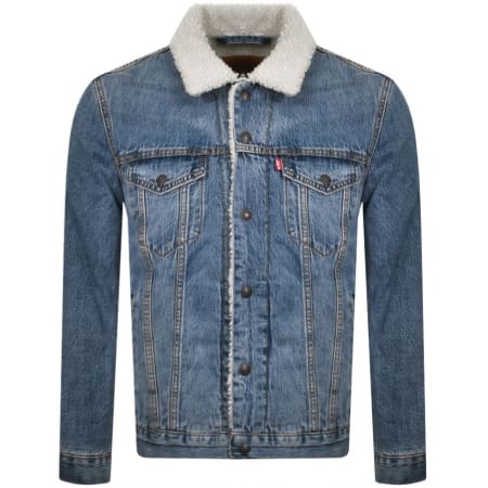 Product Image for Levis Sherpa Trucker Denim Jacket Blue