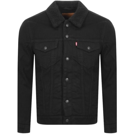 Product Image for Levis Denim Sherpa Trucker Jacket Black