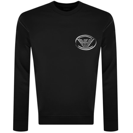 Product Image for Emporio Armani Crew Neck Logo Sweatshirt Black