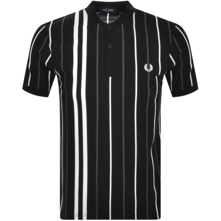 Product Image for Fred Perry Striped Henley Polo T Shirt Black