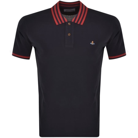 Product Image for Vivienne Westwood Stripe Collar Polo T Shirt Navy