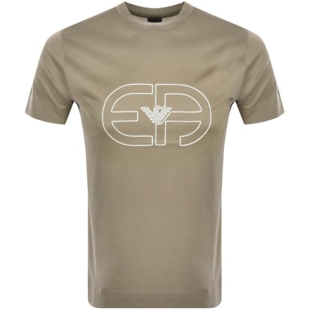 Product Image for Emporio Armani Crew Neck Logo T Shirt Khaki