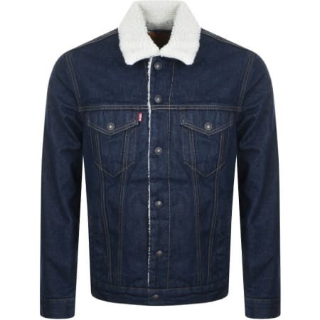 Product Image for Levis Denim Sherpa Trucker Jacket Blue
