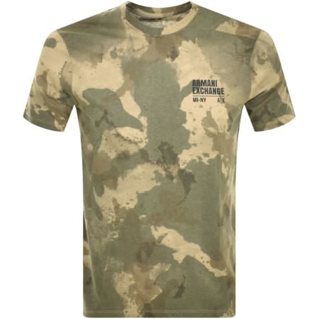 Product Image for Armani Exchange Crew Neck Logo T Shirt Khaki