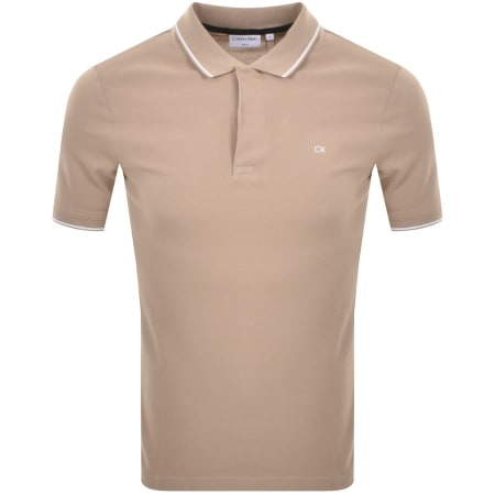 Product Image for Calvin Klein Short Sleeve Polo T Shirt Beige