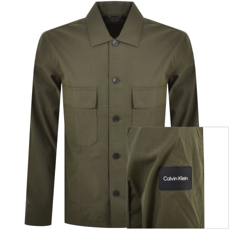 Product Image for Calvin Klein Long Sleeve Overshirt Jacket Green