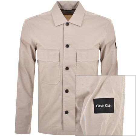 Product Image for Calvin Klein Long Sleeve Overshirt Jacket Beige