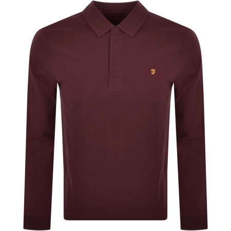 Product Image for Farah Vintage Haslam Polo T Shirt Burgundy