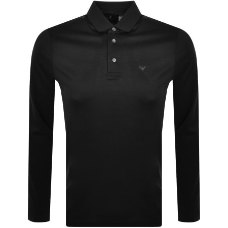 Product Image for Emporio Armani Long Sleeved Polo T Shirt Black